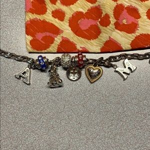 Brighton charm bracelet and 28 charms